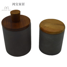 厂家直销玻璃储物罐木盖 厨房用密封储物瓶竹木盖子 尺寸可定制