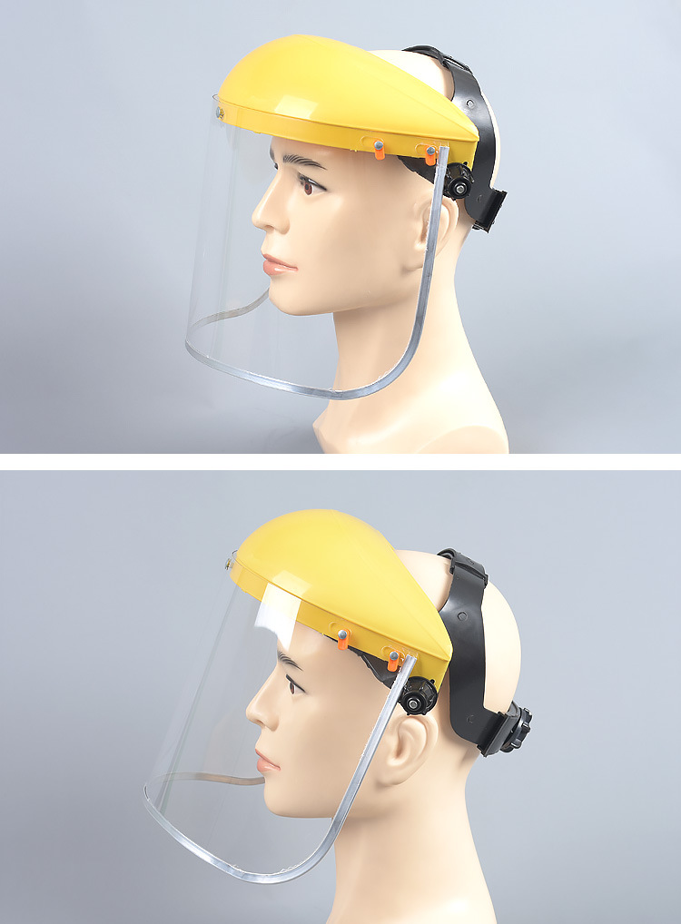 头戴式透明防护面罩pvc面屏打磨防冲击防飞溅防尘防油烟劳保面具