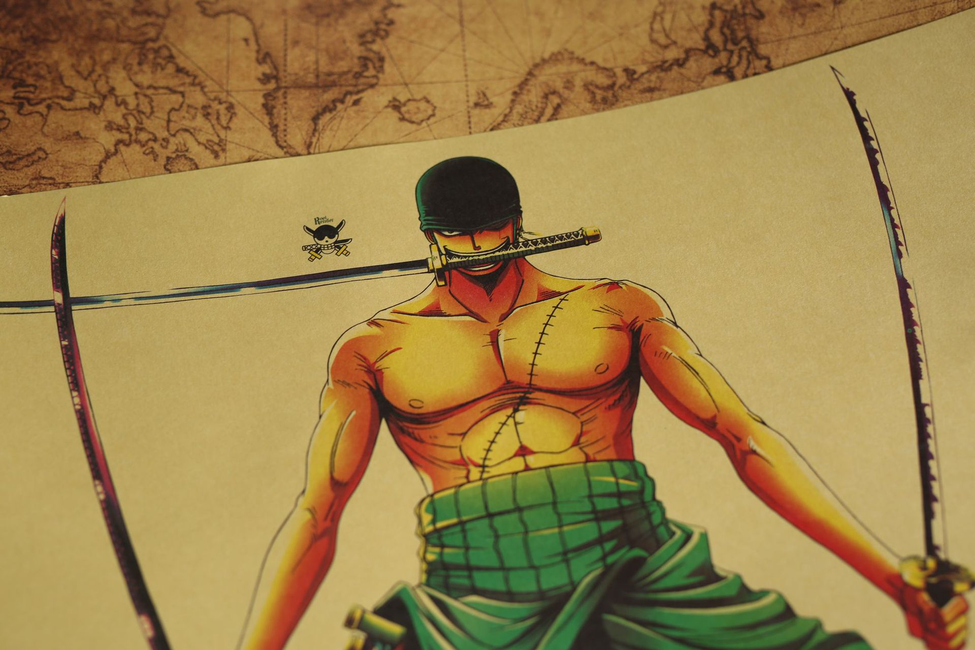 【a035】动漫海贼王索隆 a款 牛皮纸海报 复古 酒吧咖啡馆装饰画