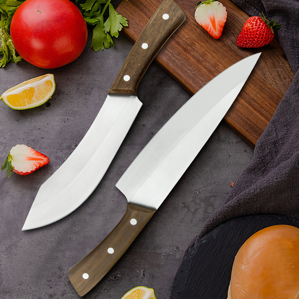 杀猪刀不锈钢屠宰专用刀花梨木柄割肉杀羊杀牛刀剔骨刀阳江刀具