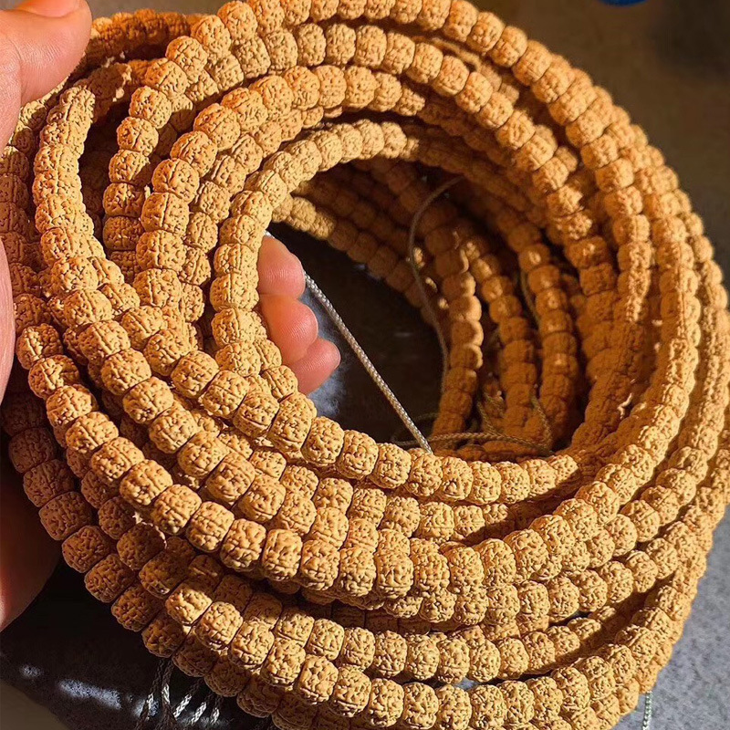 一代麦穗盘龙纹小金刚菩提 藏式盘龙小金刚108颗 黄皮-阿里巴巴