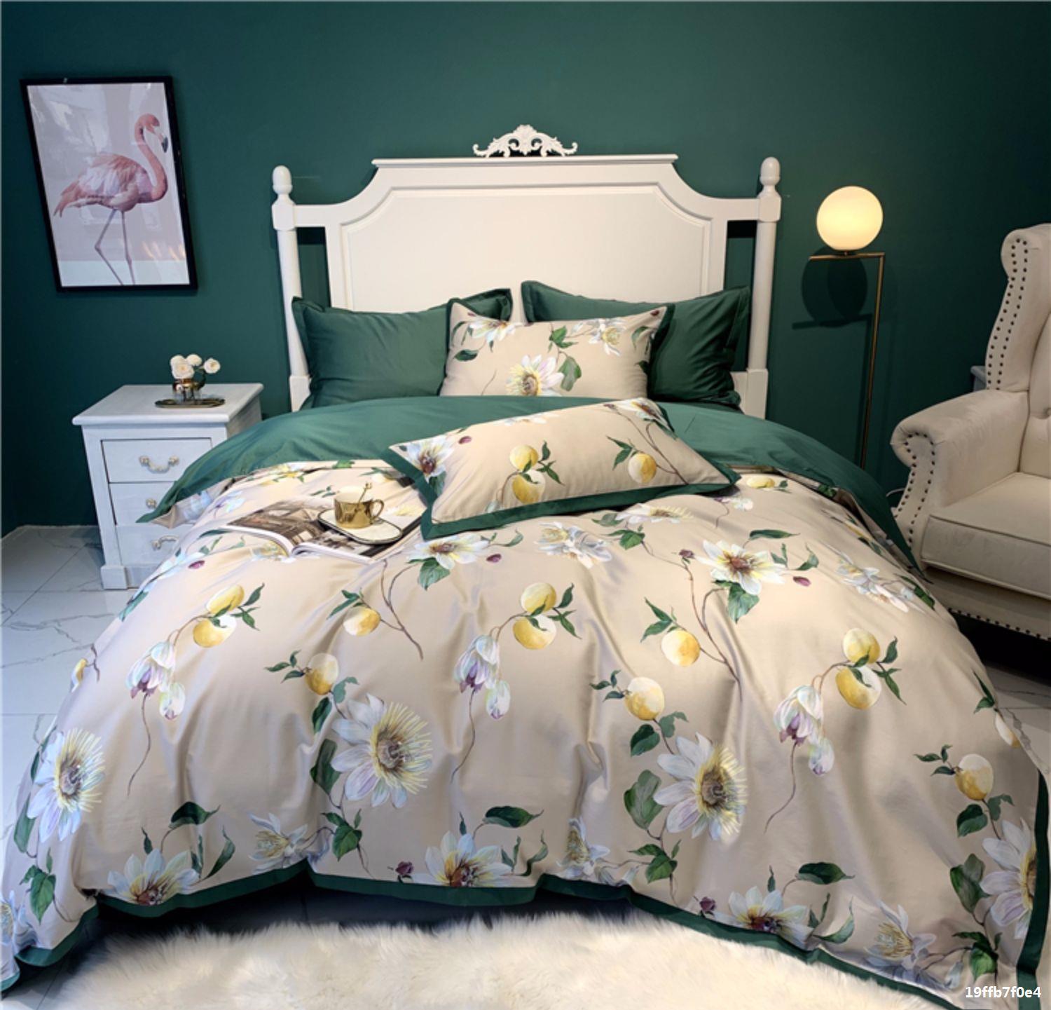 北欧床品100纯棉长绒棉四件套全棉被套床单床笠约床上用品