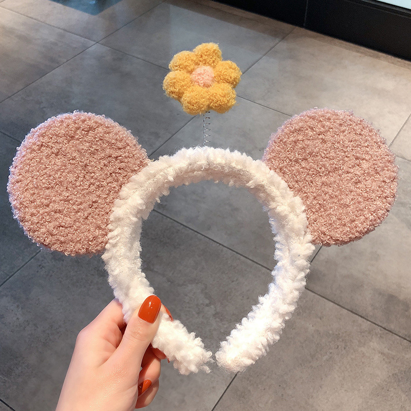 Face Wash Hair Bands Female Online Influencer Cute Super Cute Mickey Female Cartoon Little Flower Beauty Hair Band Funny Ear Headband