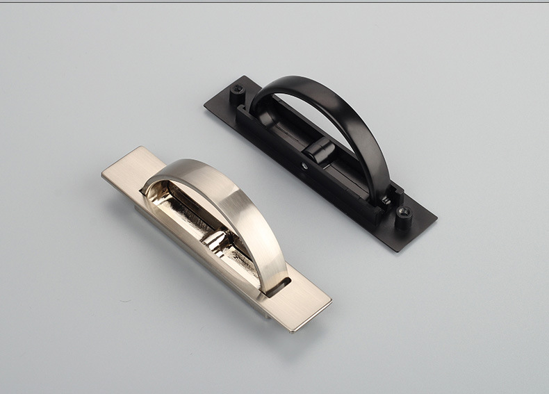 锌合金榻榻米拉手内嵌隐形暗柜柜子柜门旋转把手开槽暗装不锈钢色