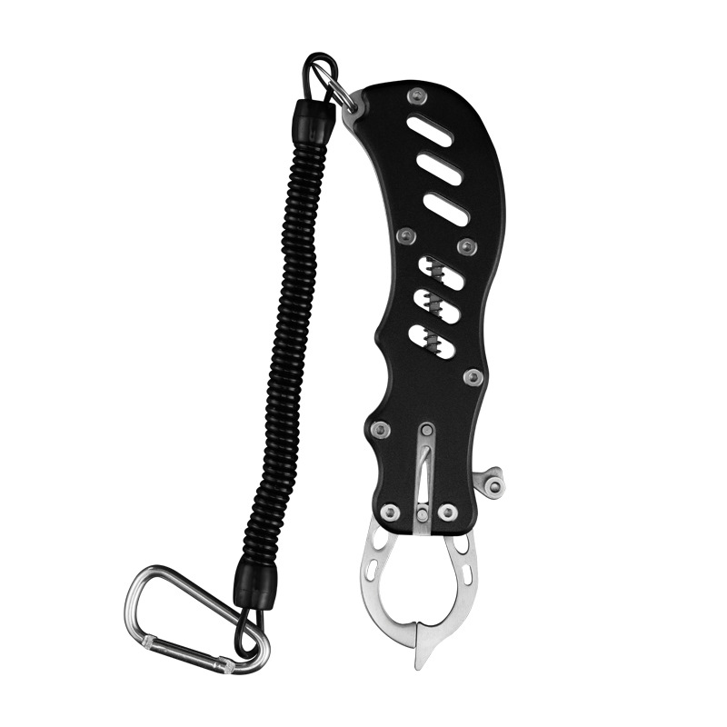 Amazon in Stock Wholesale Aluminum Alloy Lure Fish Catcher Fish Grip Fishing Clamp Connecting Rope for Fishing Rod Fishing Tool