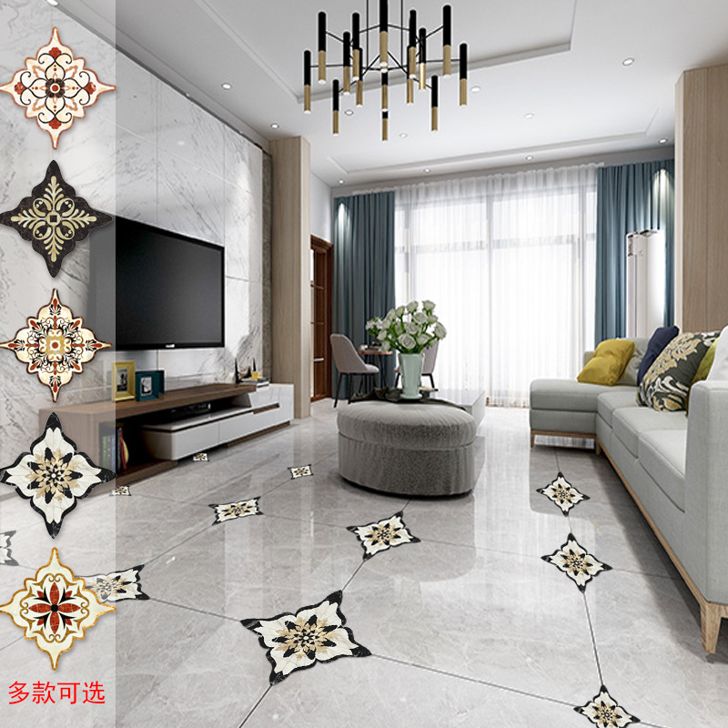 瓷砖贴纸对角贴地板地砖贴自粘可移地贴客厅地面美缝装饰墙贴裸装