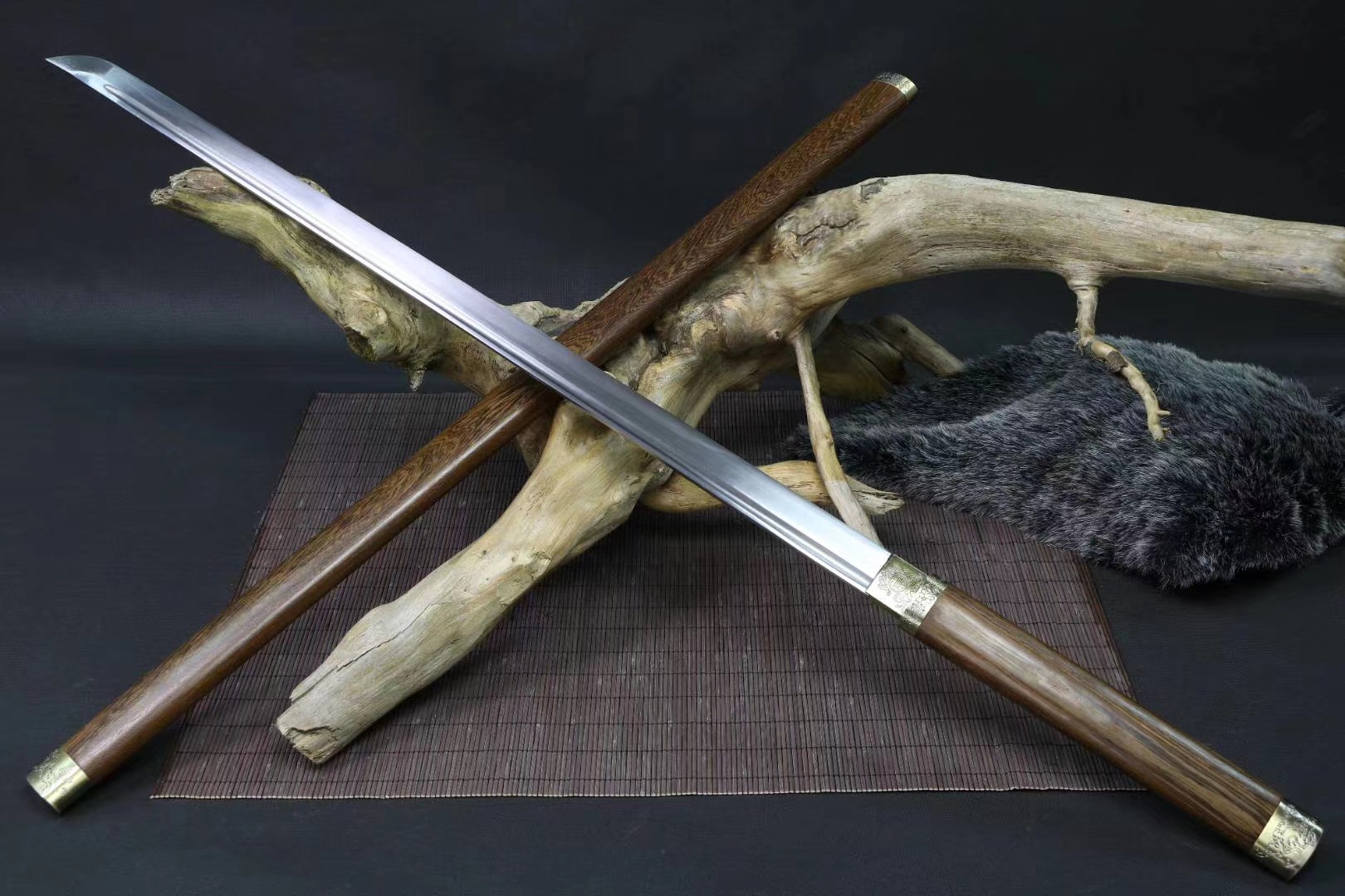 宝剑素装唐剑长刀一体直刀短刀唐横刀套装镇宅批发未开刃