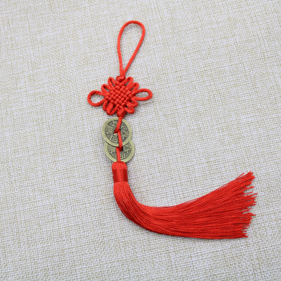 铜钱中国结挂件手工编织五帝八卦十帝铜钱大小号仿真铜钱