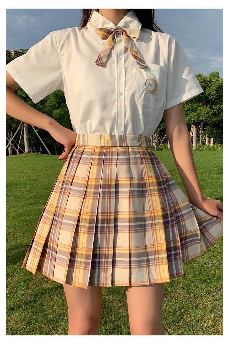 日系学院高腰格子【山吹】格裙 jk制服裙 半身裙百褶裙百折裙校服