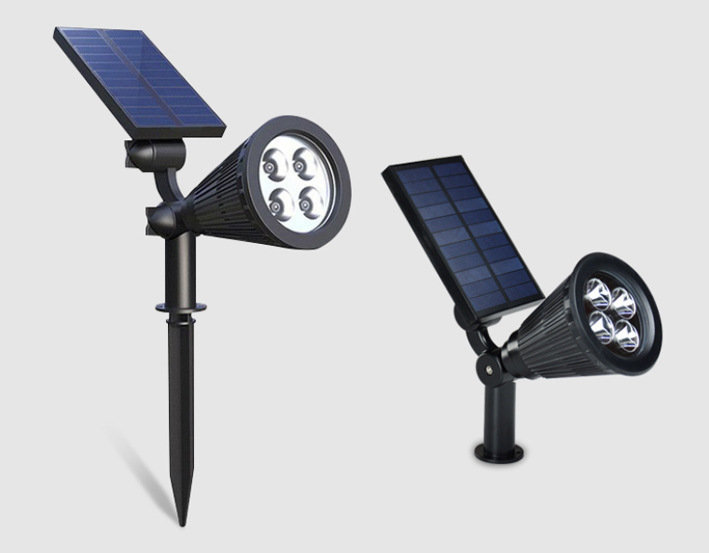 太阳能射灯4led七彩户外防水插地照树灯射树灯院子别墅装饰地插灯