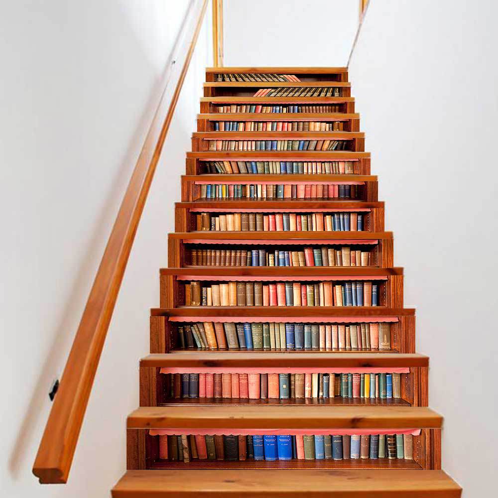 画谷跨境货源3d13片楼梯贴书柜书架速卖通货源ebay亚马逊货源