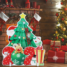 2020新款圣诞节彩色创意立体摆件 商场大型落地国庆摆件气氛装饰