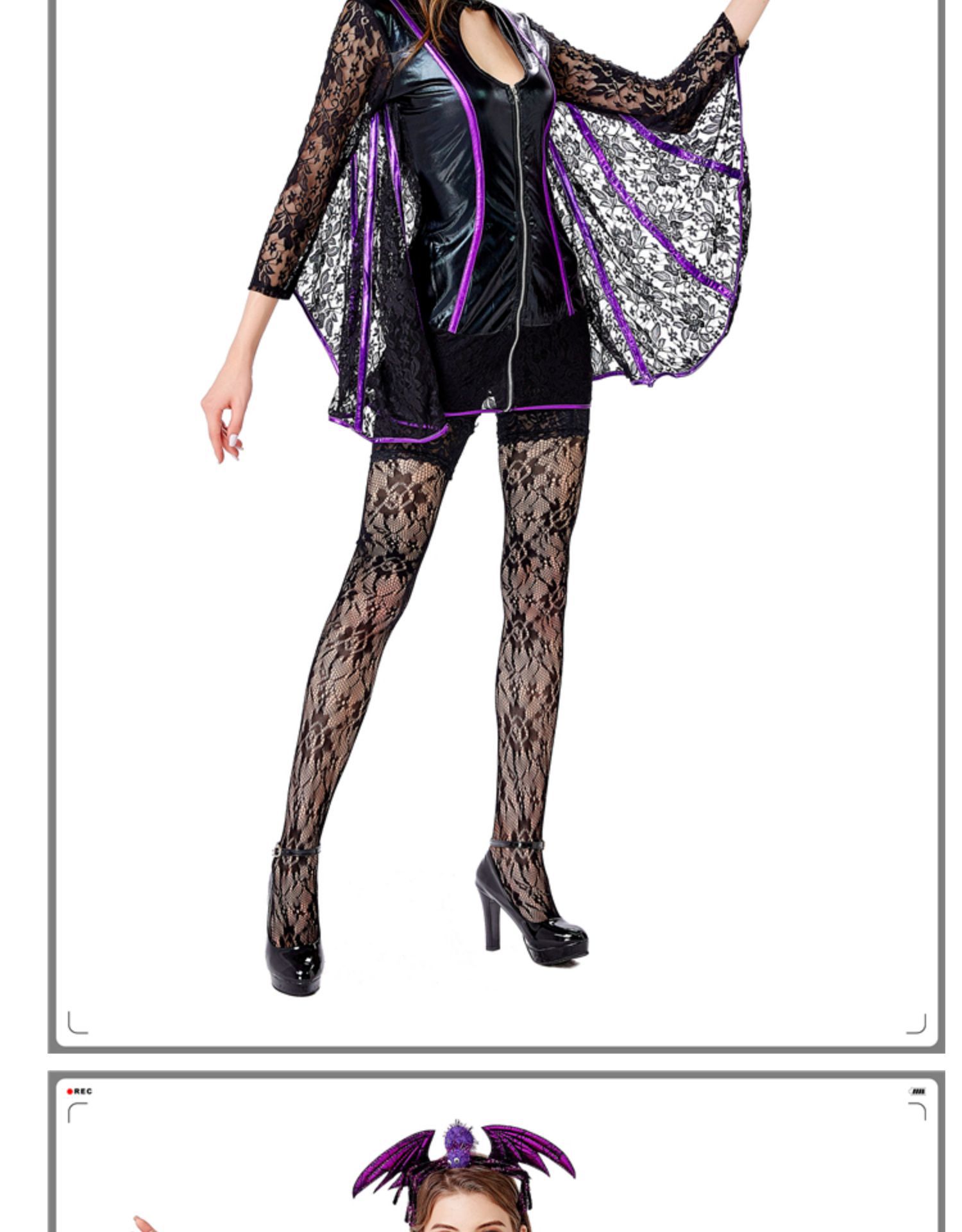 特价 万圣节紫色蝙蝠服装 halloween恶魔装女巫装345吸血鬼女