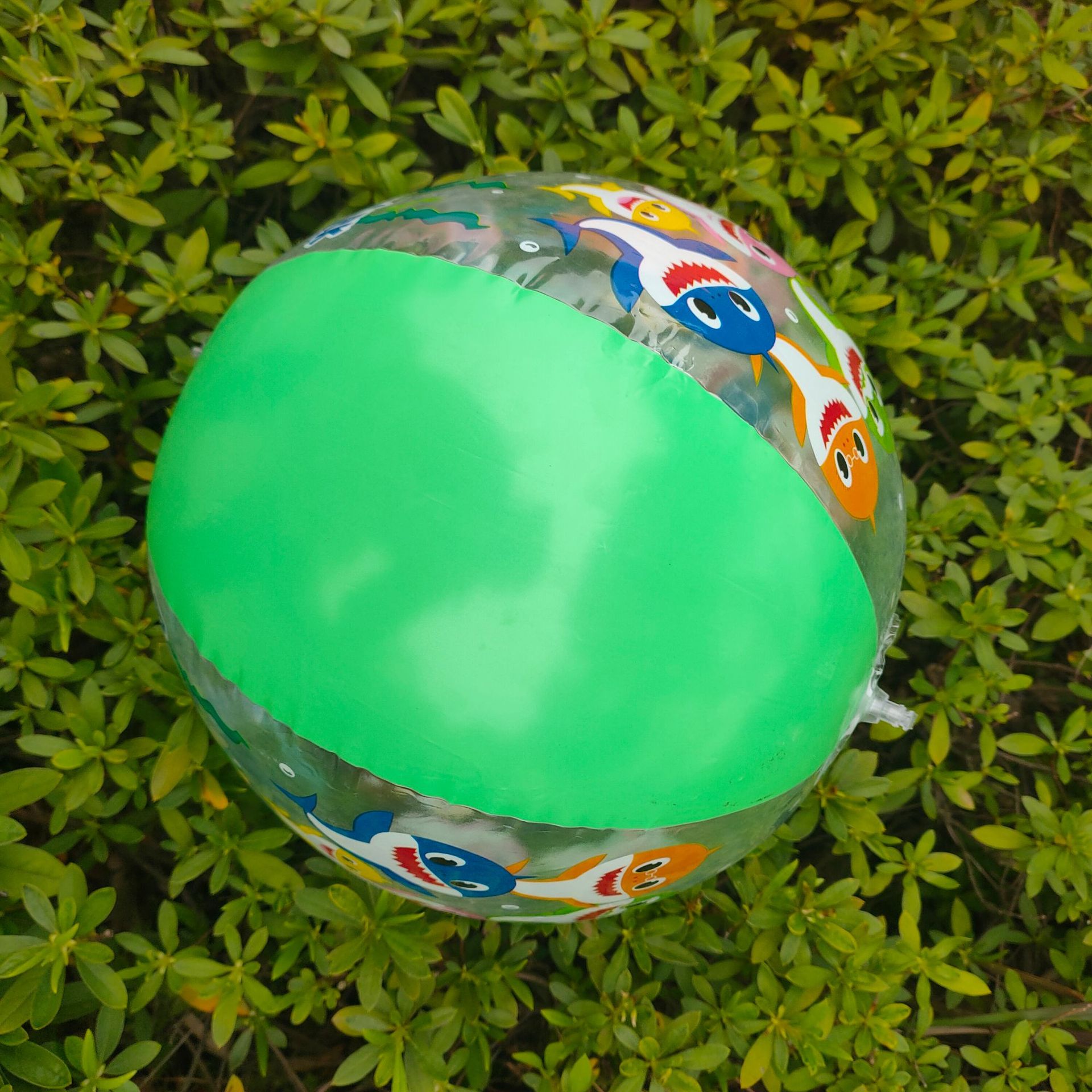 pvc充气球中球玩具 儿童玩耍透明海洋沙滩球 卡通皮球广告球