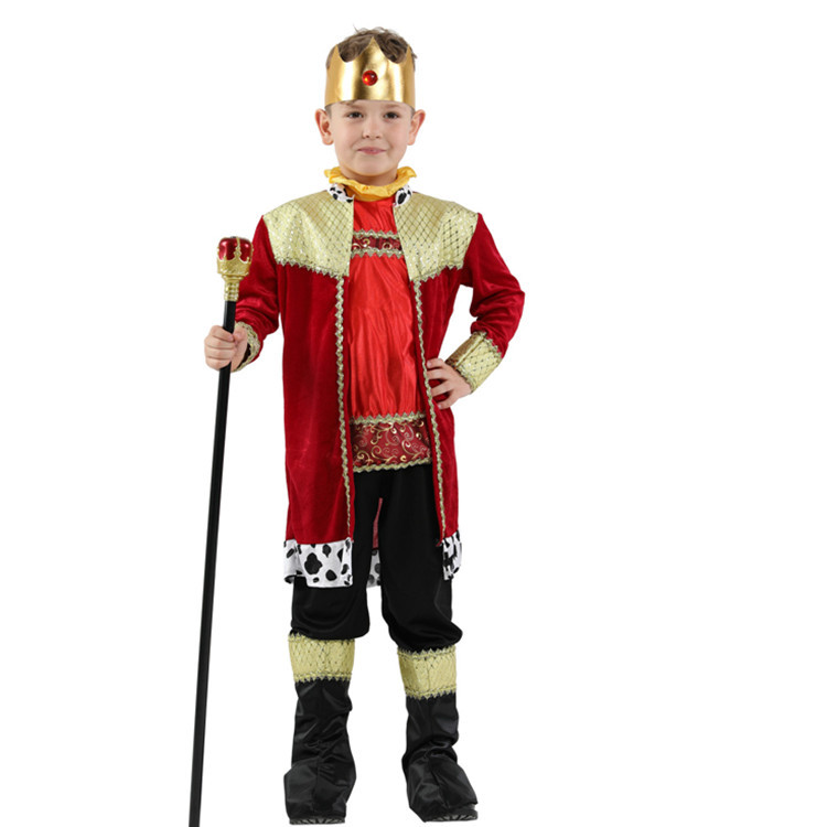 万圣节学校舞台表演服豪华国王装扮装b-0189高贵小国王小男孩