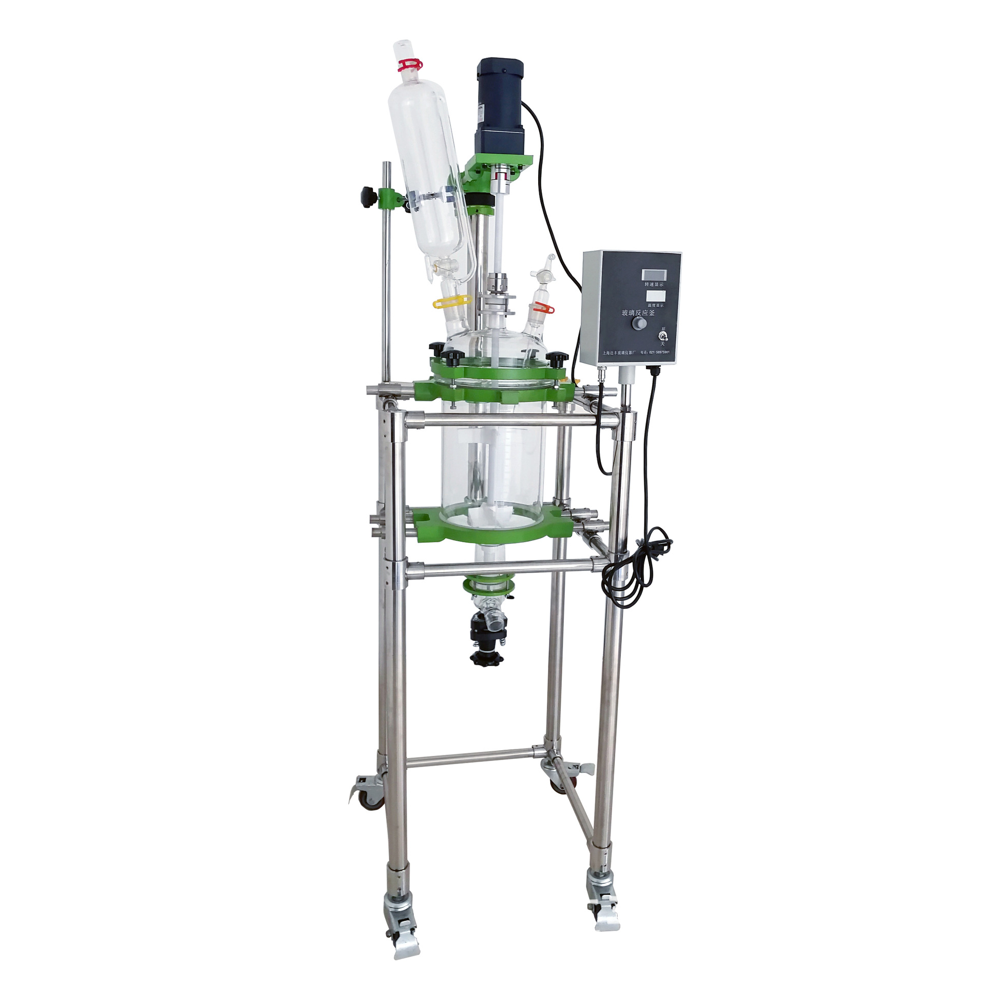 厂家生产双层玻璃反应釜100l 夹套搅拌反应釜