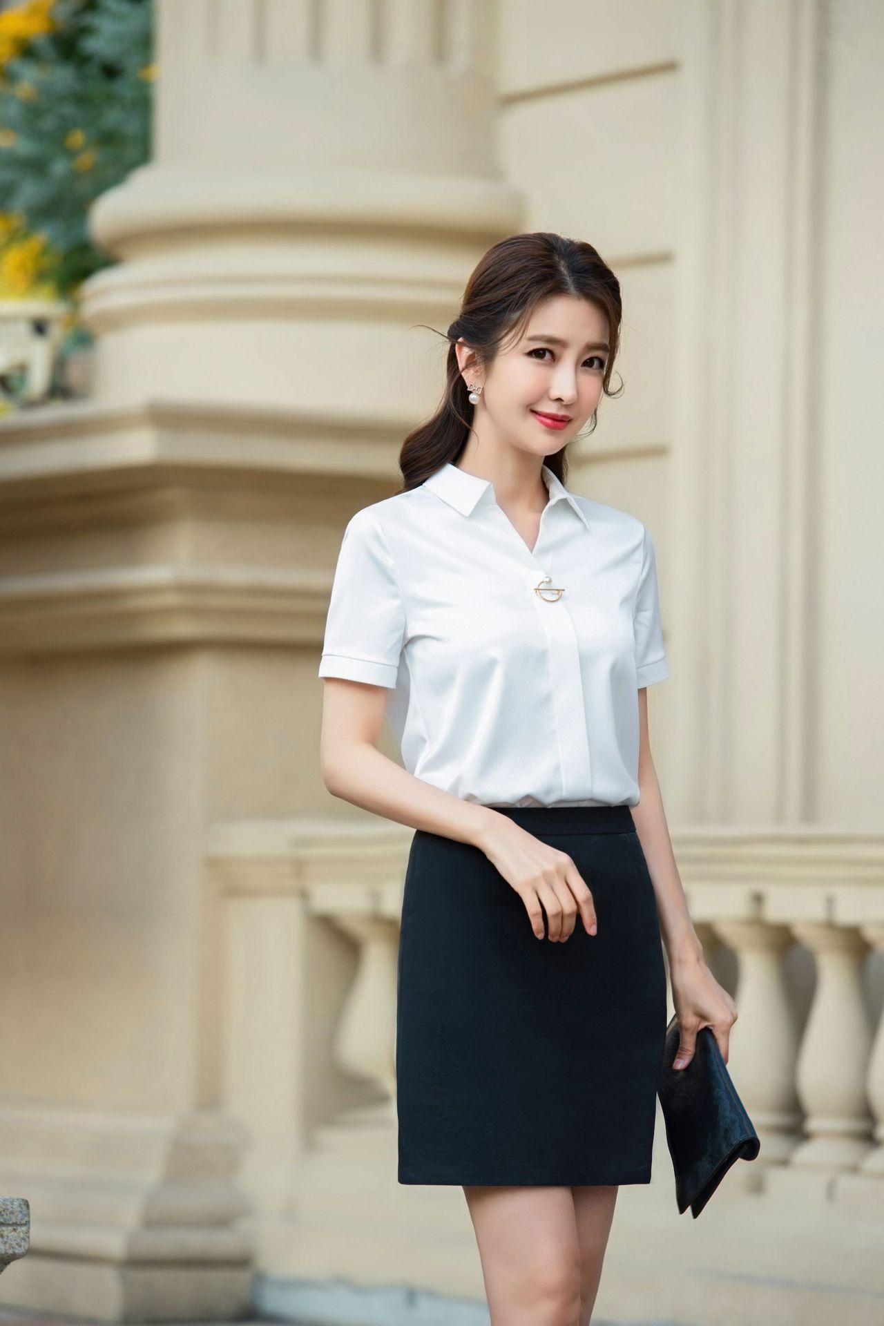 套头锻贡料职业装短袖经理业务员女衬衫绣logo批发2020年春衬衫女