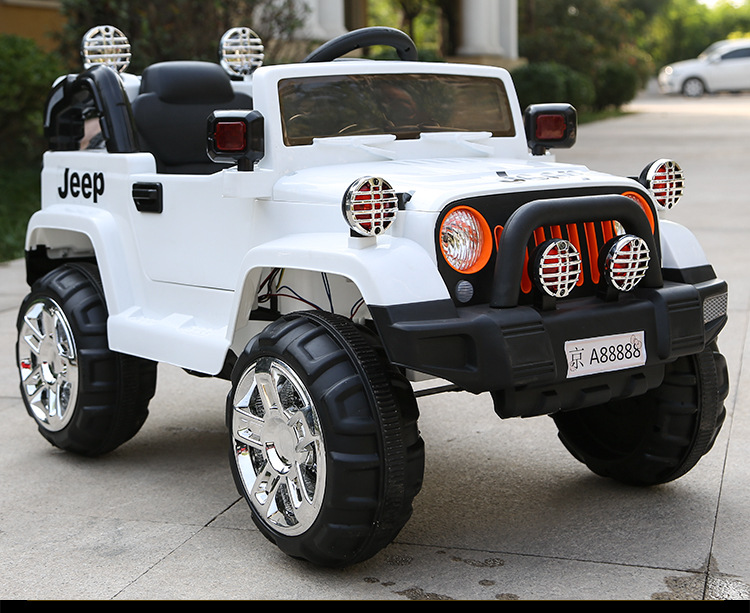 jeep儿童电动车四轮宝宝汽车小孩玩具车可坐人双驱遥控越野电瓶车