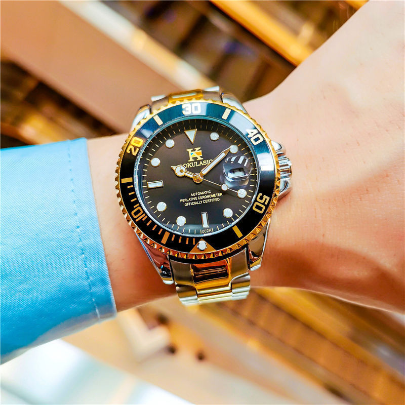 奥古拉斯瑞士绿水鬼手表男士全自动机械表夜光防水潜水表一件代发