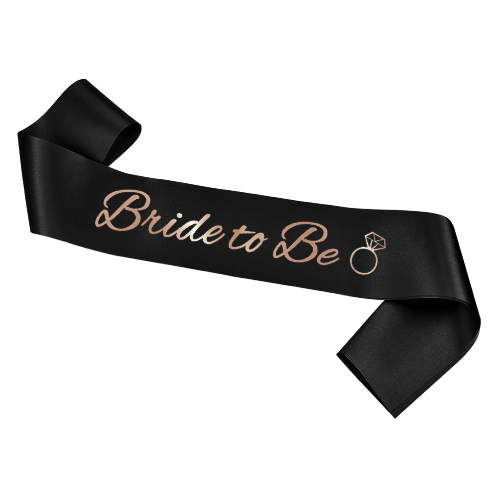 Amazon Hot Bachelor Party Bride to Be Ceremonial Belt Satin Rose Gold Bronzing Bridal Shoulder Strap