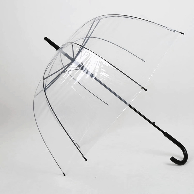 韩版建筑物拱形阿波罗公主透明伞雨伞半自动创意弯钩直杆长柄伞