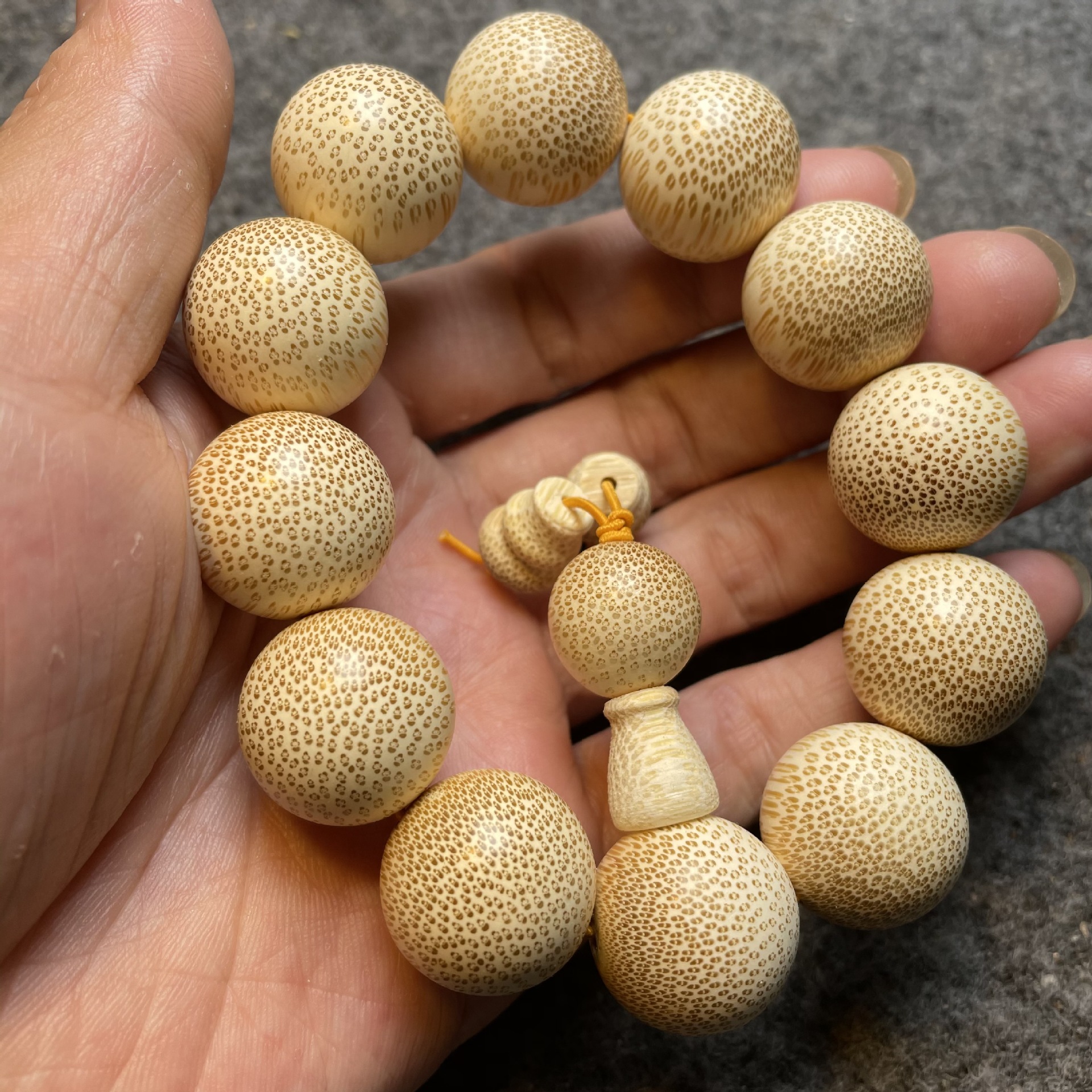 龙血金丝竹手串佛珠手链蛇纹木手链老料高密竹子竹质佛珠文玩首饰