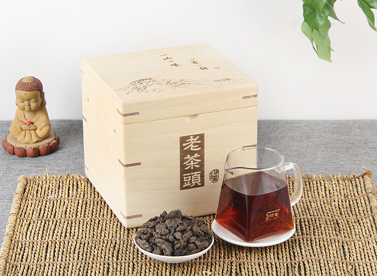 批发云南特产老茶头龙园号品质普洱自然沱散茶13千克木盒装茶头