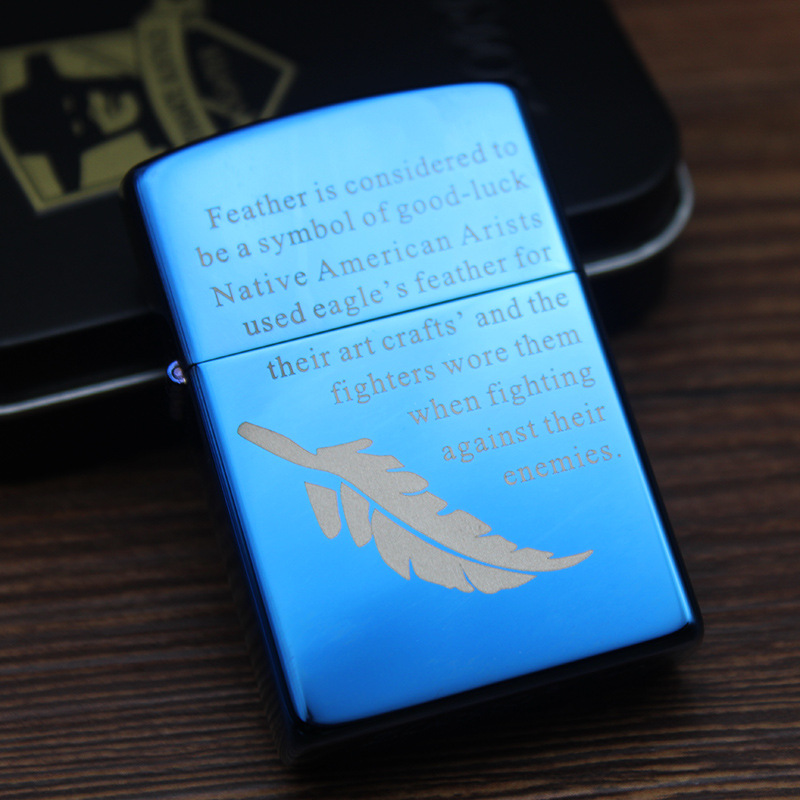 zorro佐罗煤油打火机蓝冰幸运羽超薄纯铜创意防风可logo广告-阿里巴巴