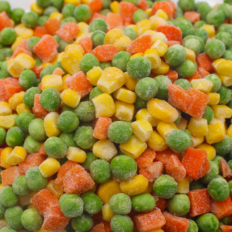 速冻三色杂菜什锦菜混合菜混合蔬菜 青豆胡萝卜玉米快餐盖饭配菜