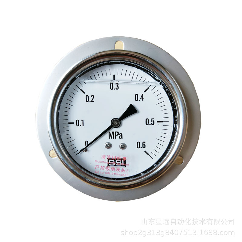 上海赛途ssi ytn-75hzt 轴向盘装耐震不锈钢压力表 防腐耐震型