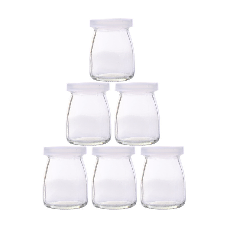 100ml丝口玻璃布丁瓶 牛奶瓶 带盖酸奶瓶 果冻布丁杯密封罐带盖