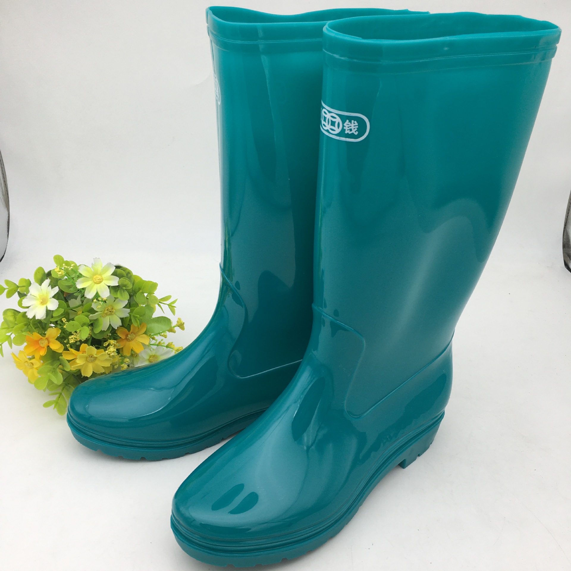 上海双钱女式雨靴高筒单色雨鞋防滑耐磨pvc雨鞋劳保鞋-阿里巴巴