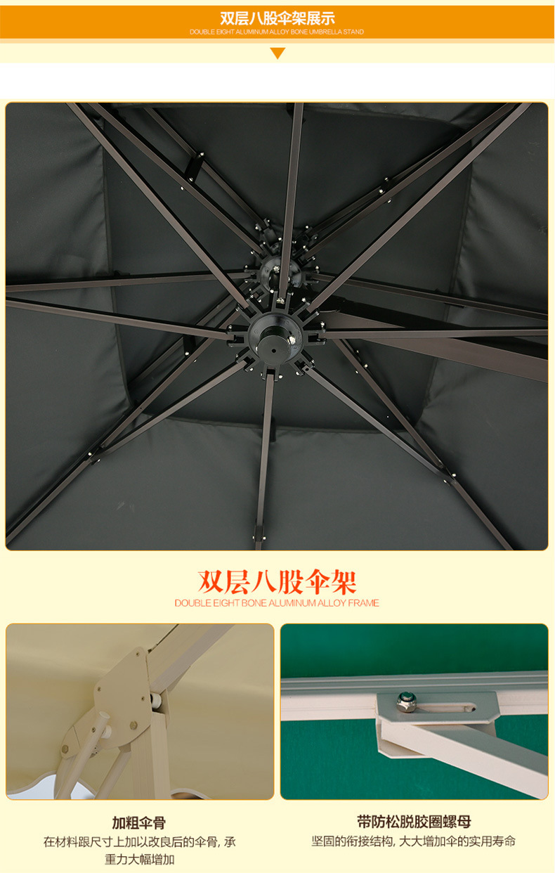 遮阳伞户外大型庭院遮阳伞摆摊中柱伞太阳伞沙滩广告伞岗亭伞