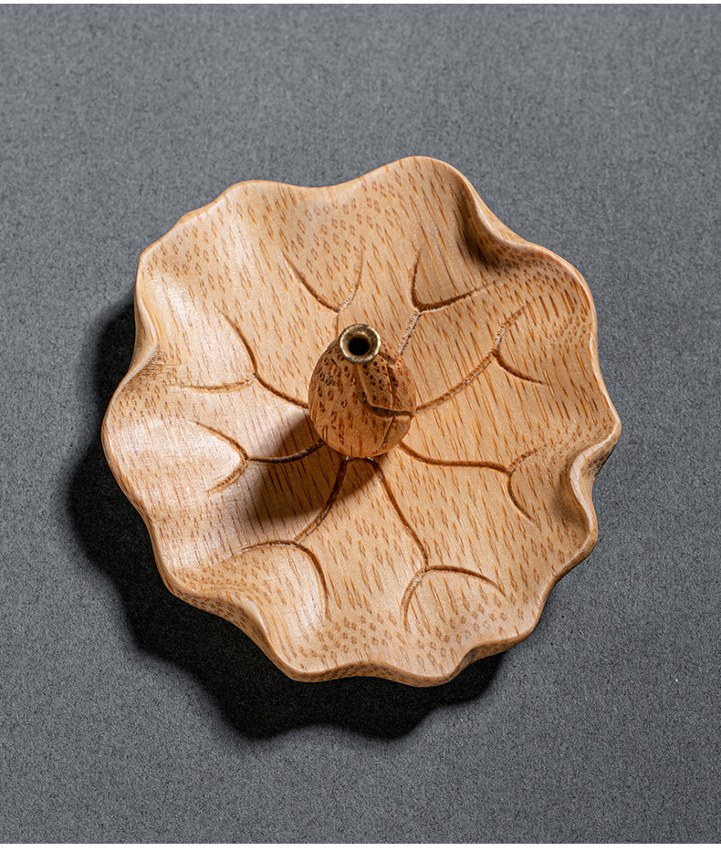 线香插香座香托禅意日式 荷花竹叶莲花香插卧插 香道香炉熏香摆件