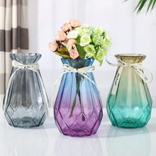 厂家批发北欧水培玻璃花瓶彩色干花瓶桌面小清新家居客厅装饰摆件