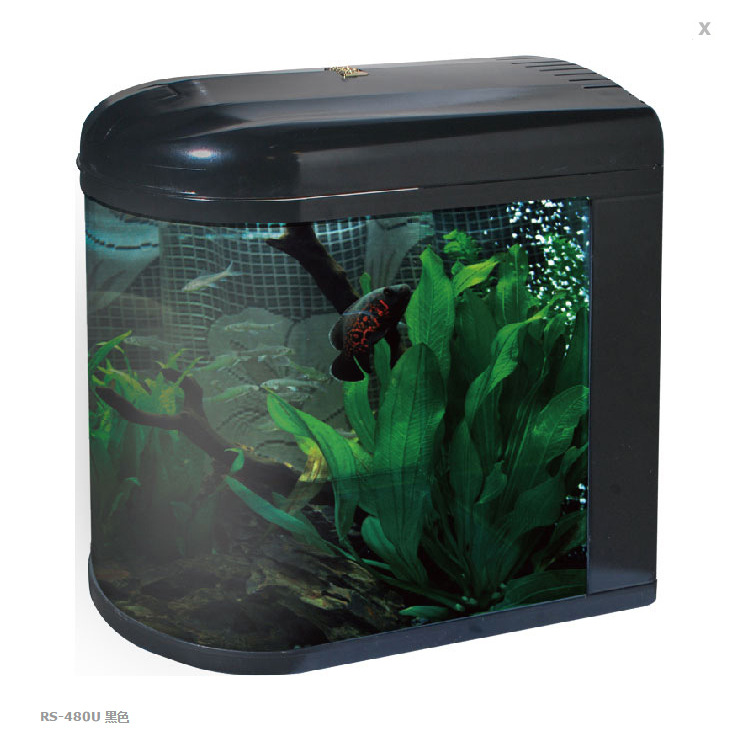 rs日胜u型小鱼缸生态玻璃桌面鱼缸水族箱38cm/48cm