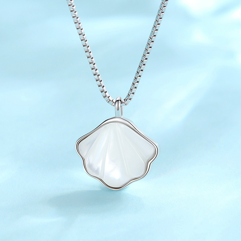一辈子项链女s925纯银韩版ins轻奢小众锁骨链白贝母贝壳吊坠批发