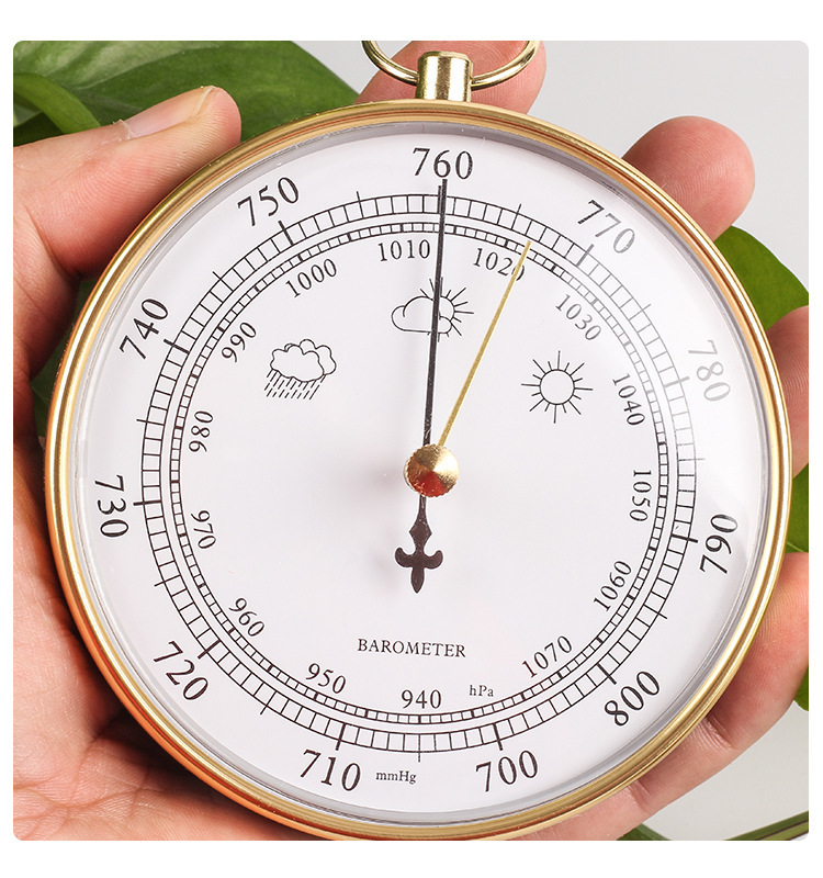 10cm大气压表气压计钓鱼大气压力表高精度家用晴雨表带挂环b9100g