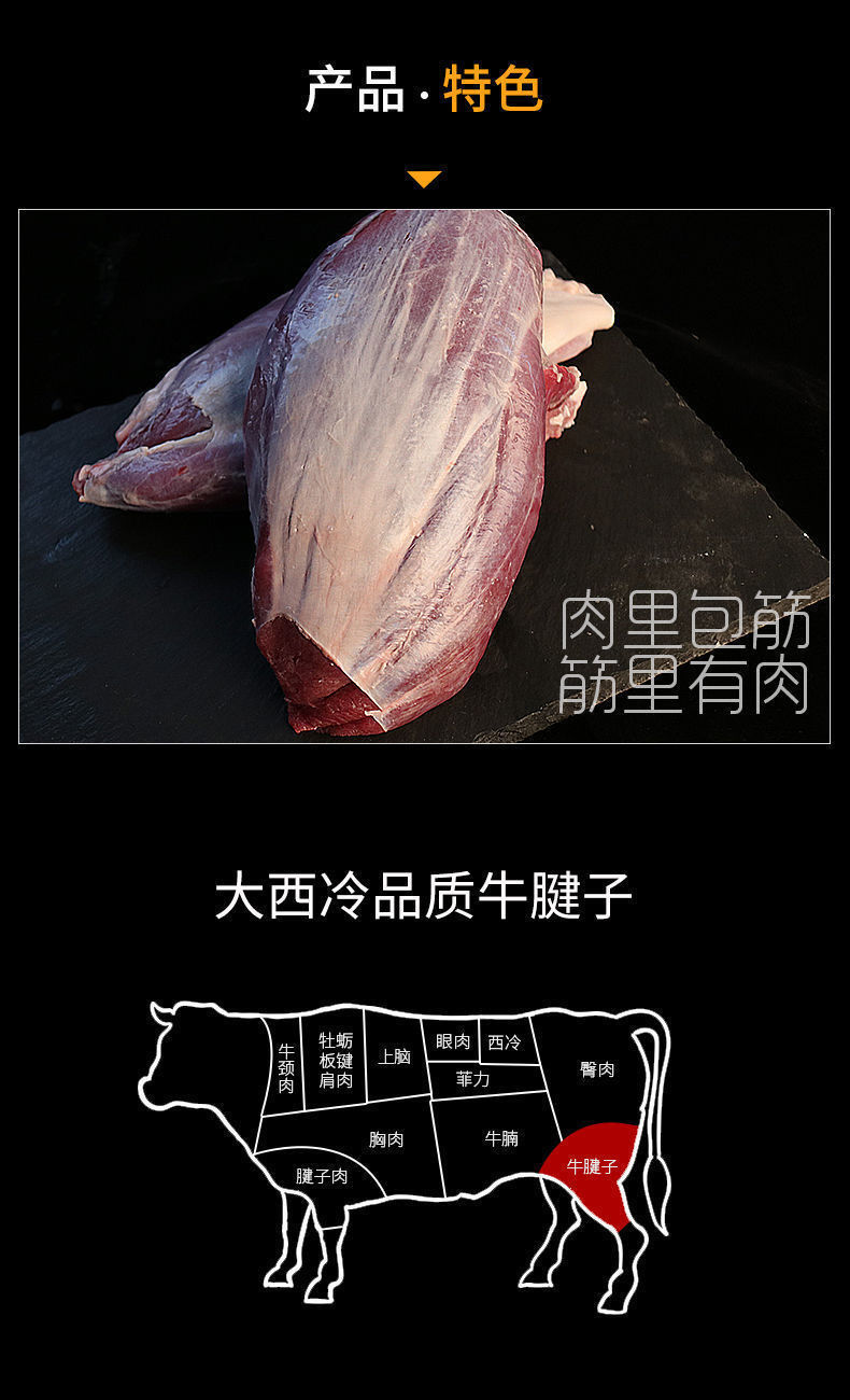 5斤包邮牛肉牛前腱肉批发牛腱子冷冻调理牛腿肉生鲜卤炖火锅食材
