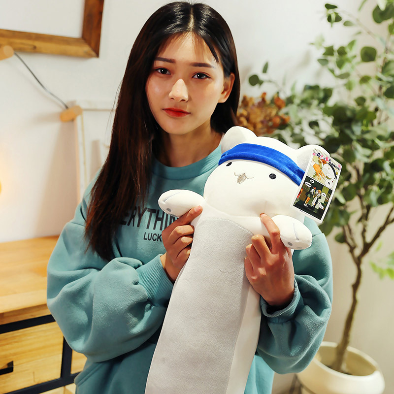 厂家直销新款毛绒玩具拉面长条猫陪睡安抚娃娃公仔印制一件代发