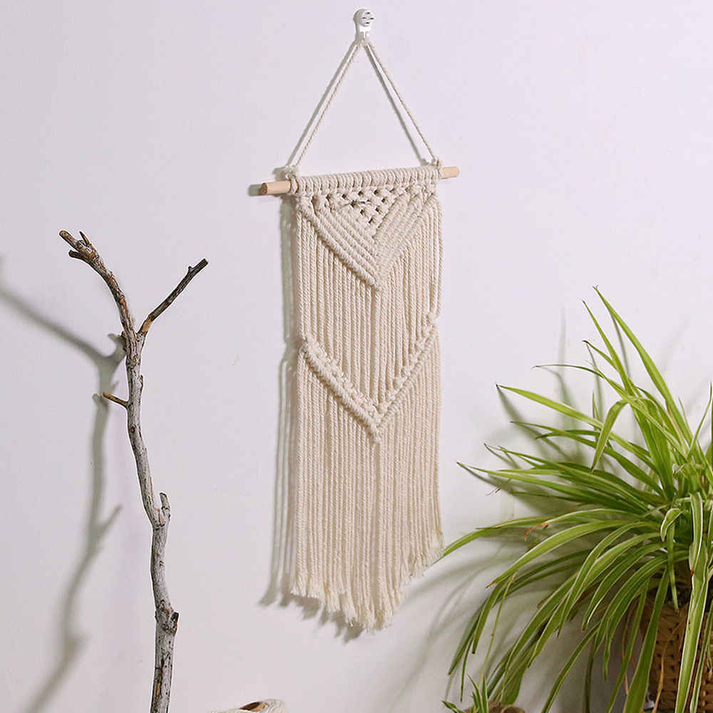 润欣挂毯双v编织挂毯棉线壁挂装饰品 田园风手工挂毯挂件家居装饰
