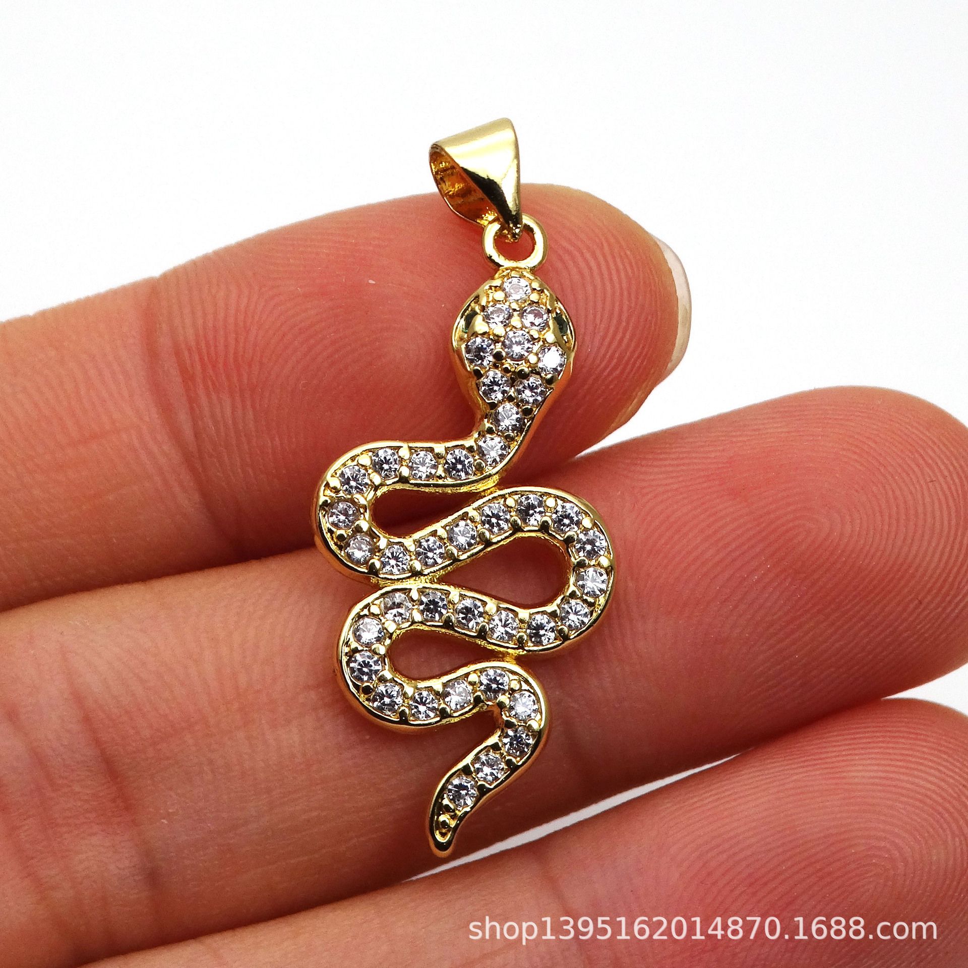 跨境热卖微镶锆蛇吊坠蛇动物挂坠diy项链首饰吊饰配件款式6