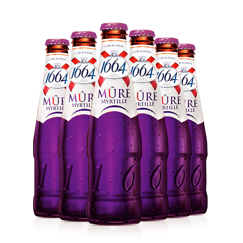 进口啤酒克伦堡凯旋1664啤酒百香果 树莓 蓝莓 玫瑰口味 250ml*24