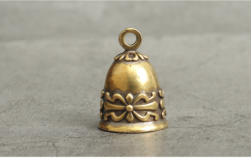 黄铜做旧铃铛挂件花纹铜铃铛挂饰创意铜钟饰品钥匙扣吊坠地摊批发