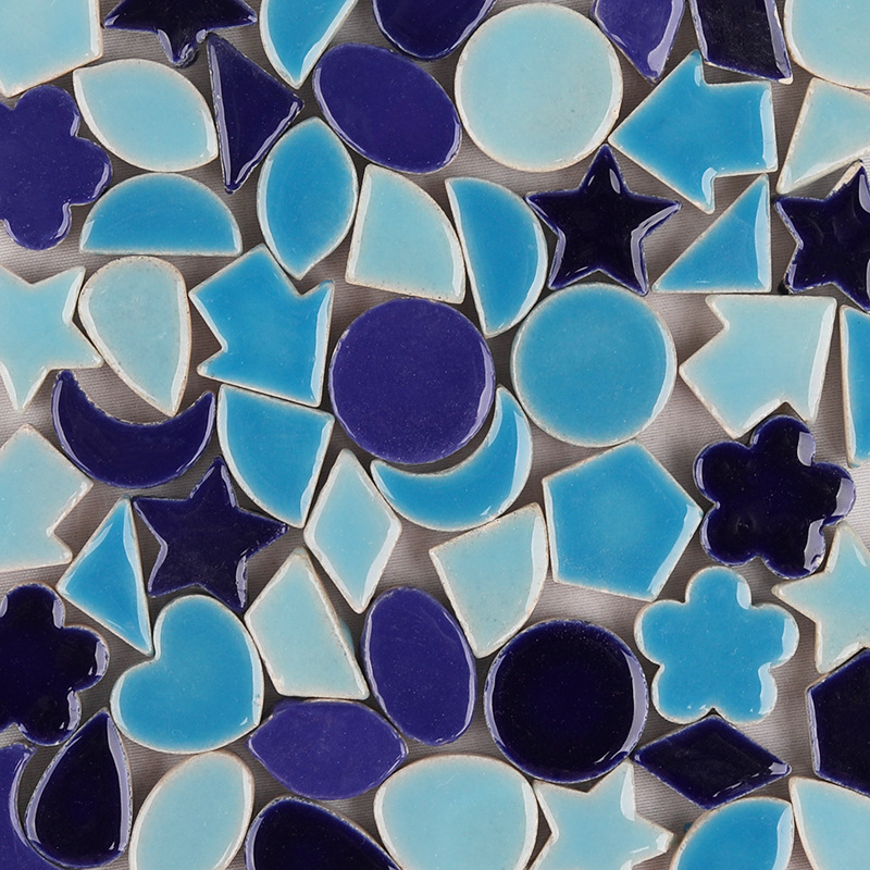 100克袋装2厘米异形大号星星月亮爱心陶瓷马赛克镶嵌儿童创意手工