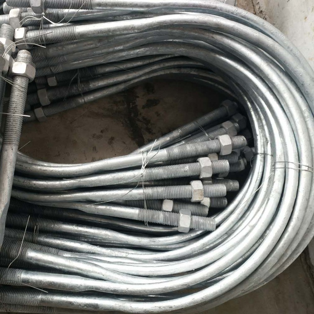 电力金具热镀锌u型抱箍撑铁抱箍u型螺栓加强热镀扁抱箍