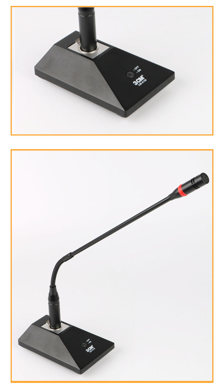 专业金属座电容麦有线话筒台式桌面鹅颈会议麦克风抗干扰幻象供电