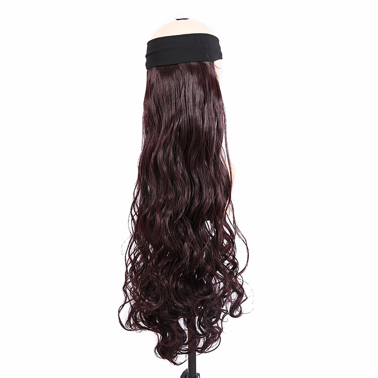 跨境新款时尚头带假发女韩版气质化纤丝女士假发批发颜色可协商