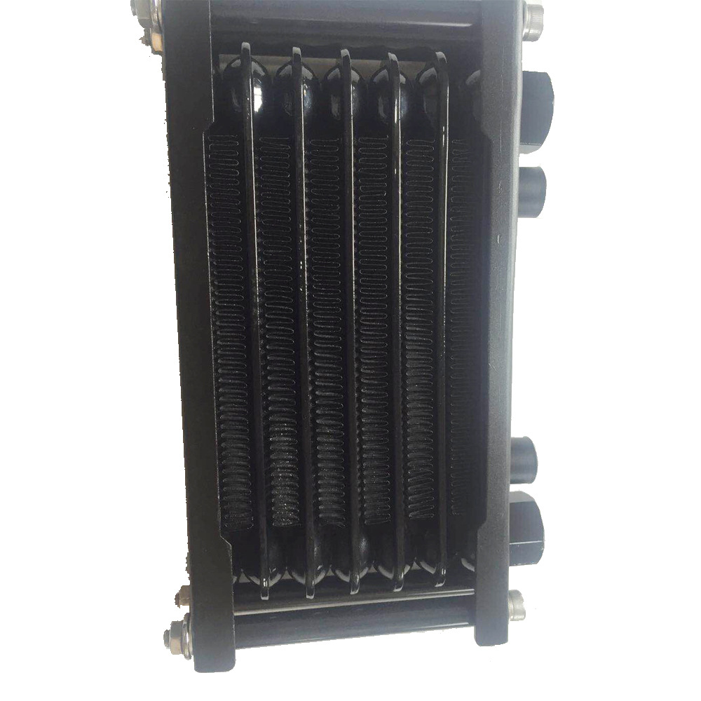 摩托车发动机改装机6层油冷器冷却器铝制大流量出口加厚散热器