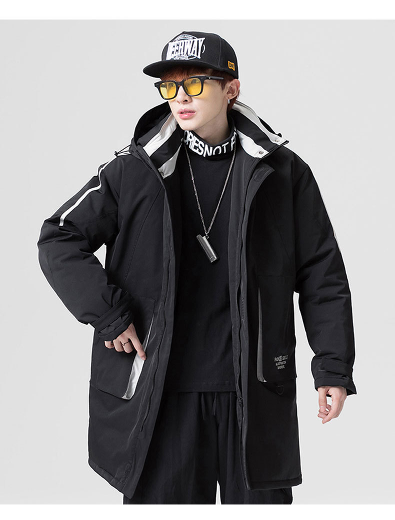 2020新款潮流冬季男装时尚连帽棉服男加厚保暖印花绣花休闲外套男